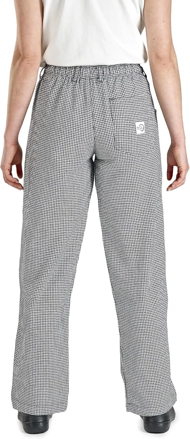 Mercer Culinary womens Cook chefs pants, Black/White, X-Small