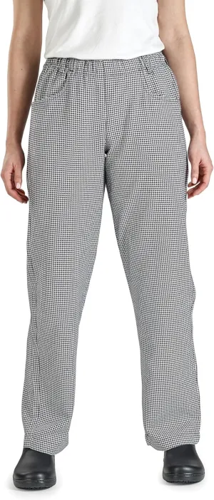 Mercer Culinary womens Cook chefs pants, Black/White, X-Small