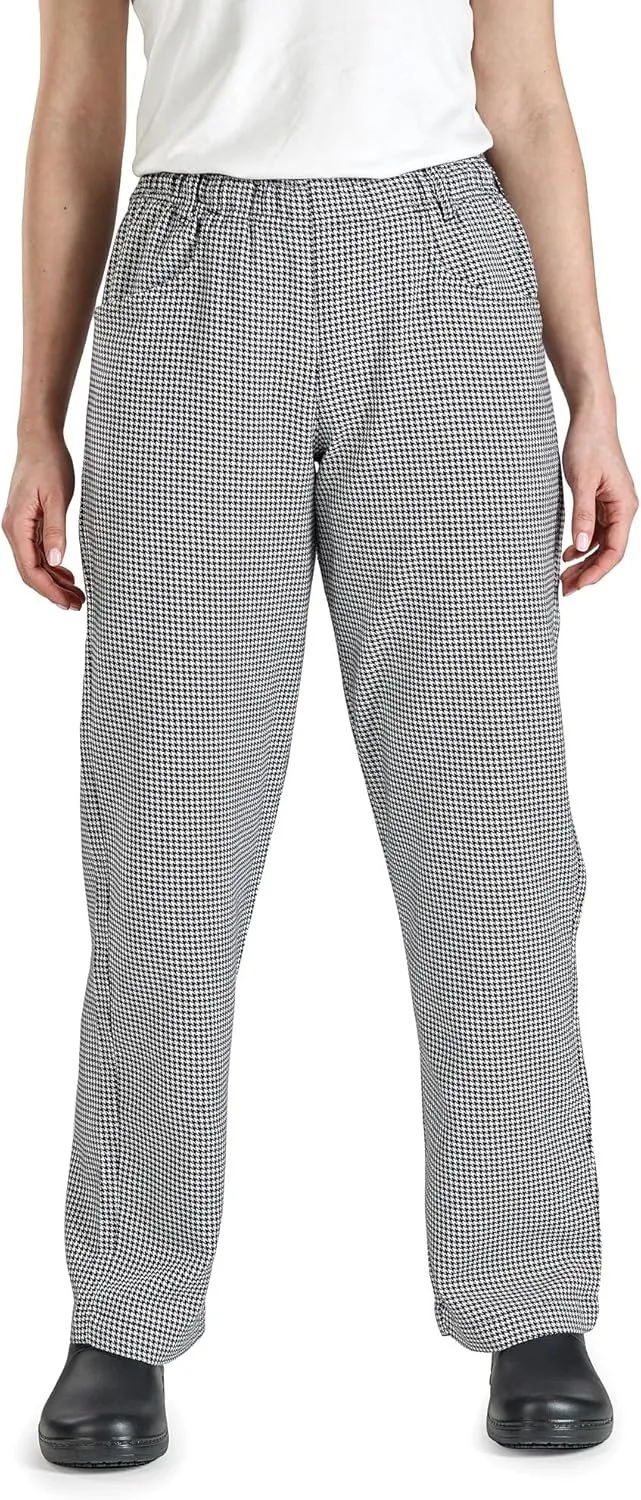 Mercer Culinary womens Cook chefs pants, Black/White, X-Small