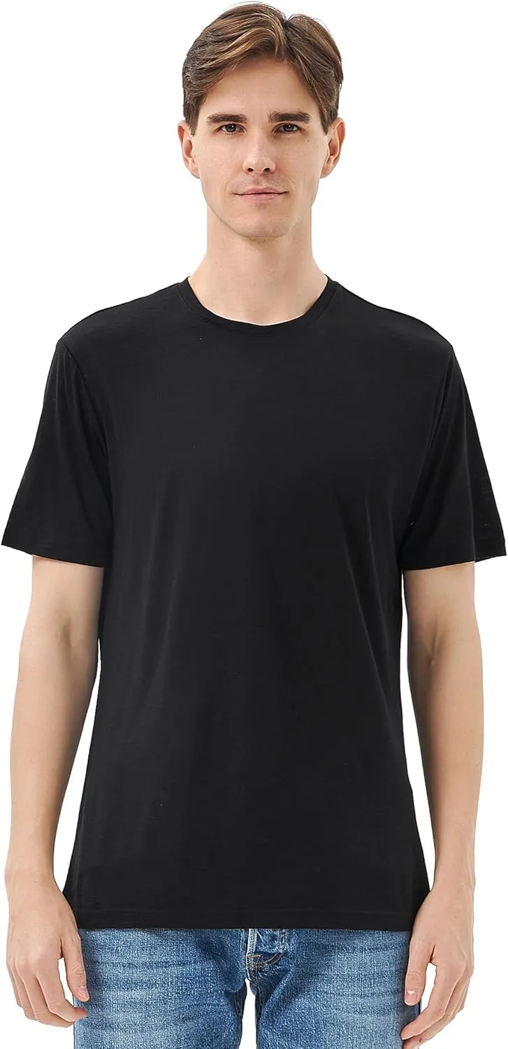 Merino Protect Merino Wool Lyocell Blend T Shirt Men Tencel Cooling Base Layer Quick Dry Undershirt for Hiking Travel