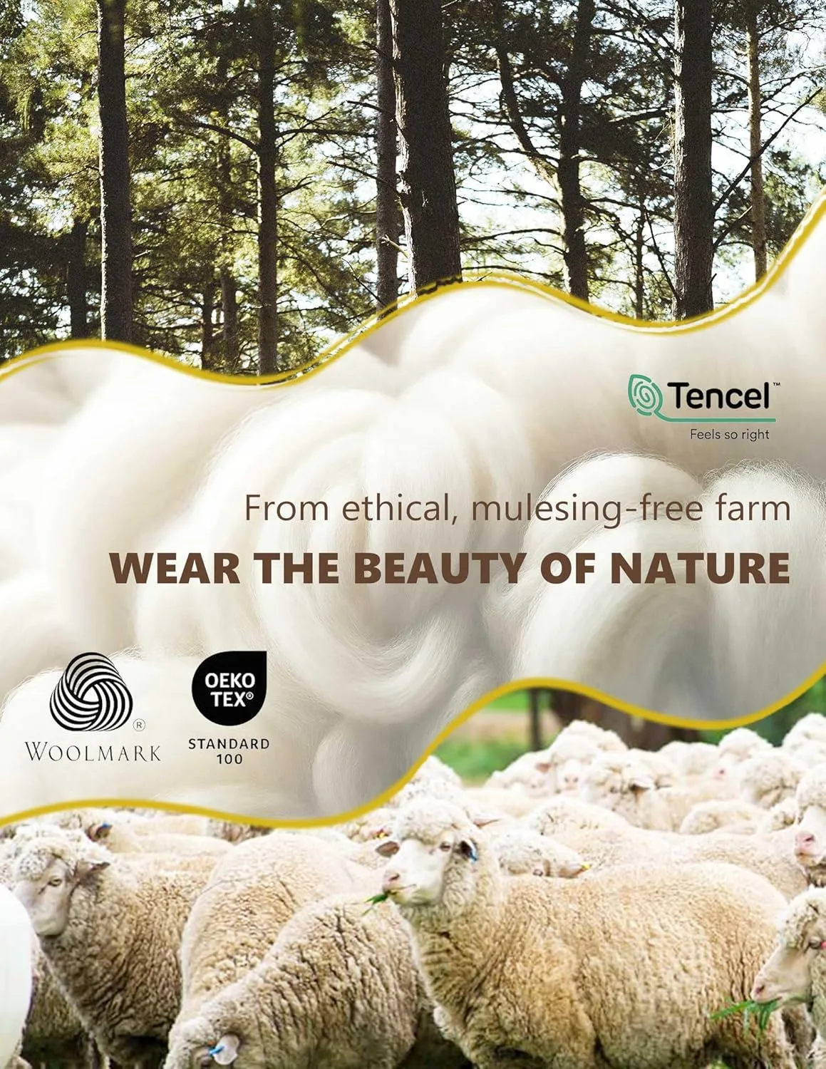 Merino Protect Merino Wool Lyocell Blend T Shirt Men Tencel Cooling Base Layer Quick Dry Undershirt for Hiking Travel