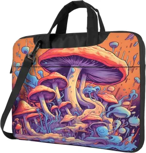 Mushroom Printed Laptop Shoulder Bag for Women, Laptop Sleeve Case Durable Computer Bag