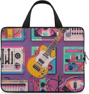 Music Theme Guitar Laptop Bag Durable Laptop Sleeve Water-Resistant Notebook Bag for Computer Or Tablet