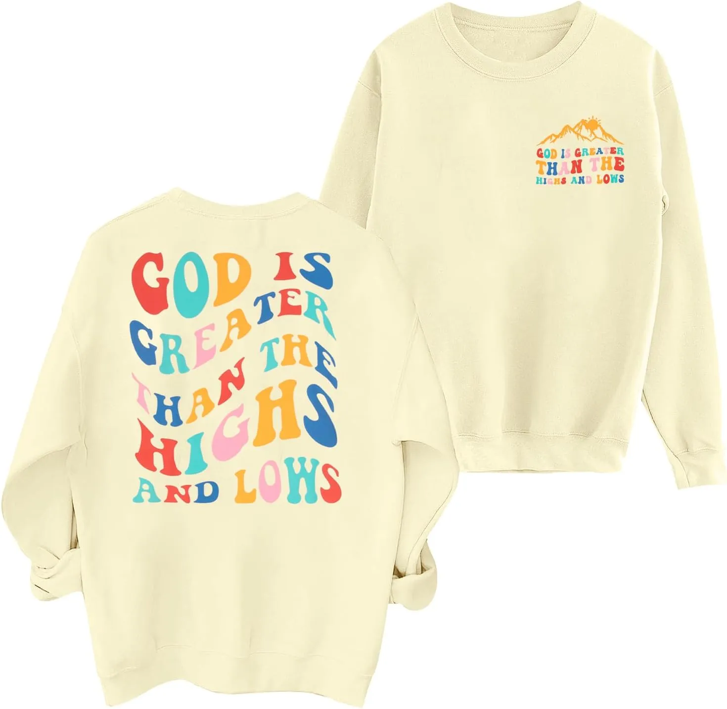 MYHALF Christian Sweatshirt Women Jesus Shirts: Oversized Faith Crewneck Sweatshirts Funny Religious Graphic Pullover Tops