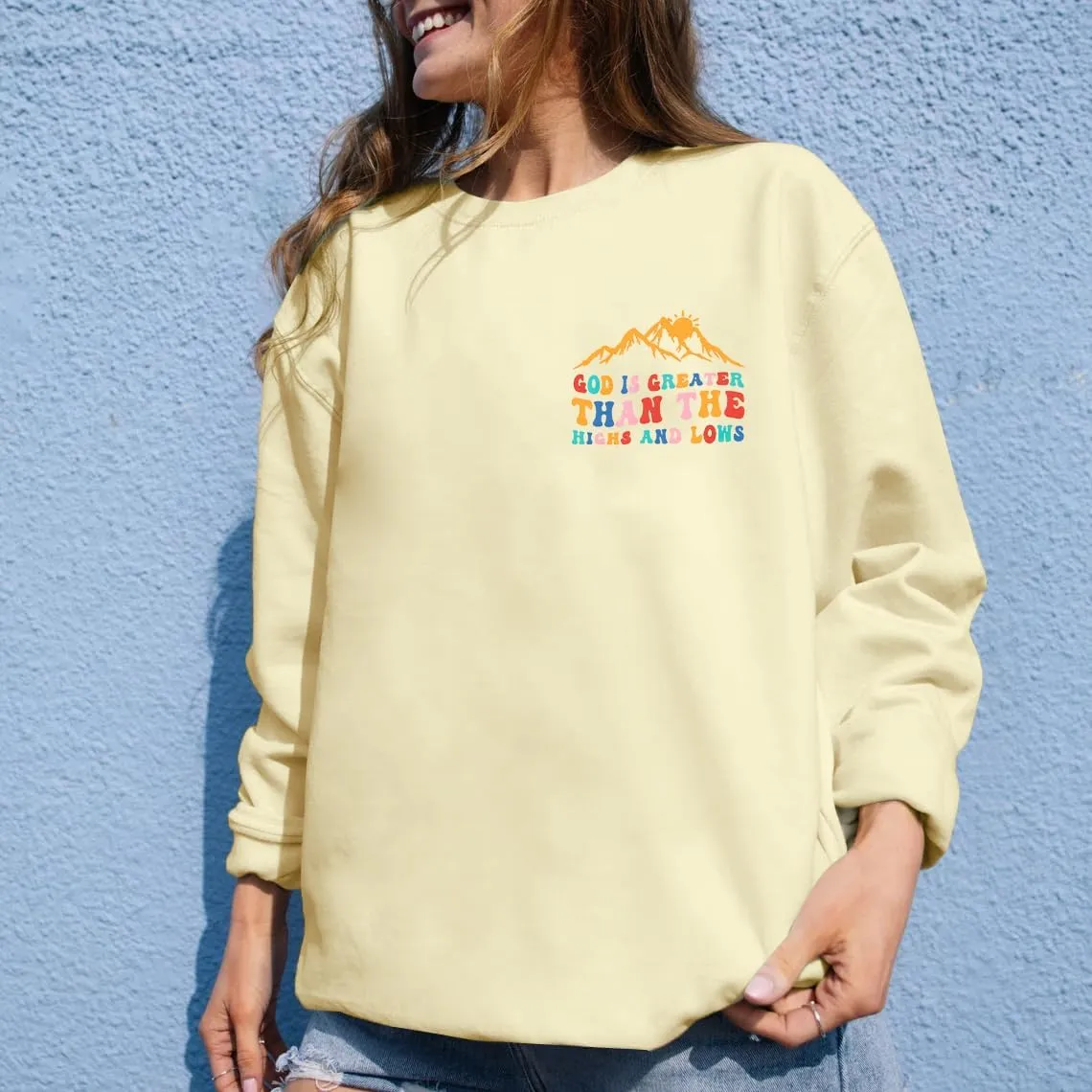 MYHALF Christian Sweatshirt Women Jesus Shirts: Oversized Faith Crewneck Sweatshirts Funny Religious Graphic Pullover Tops