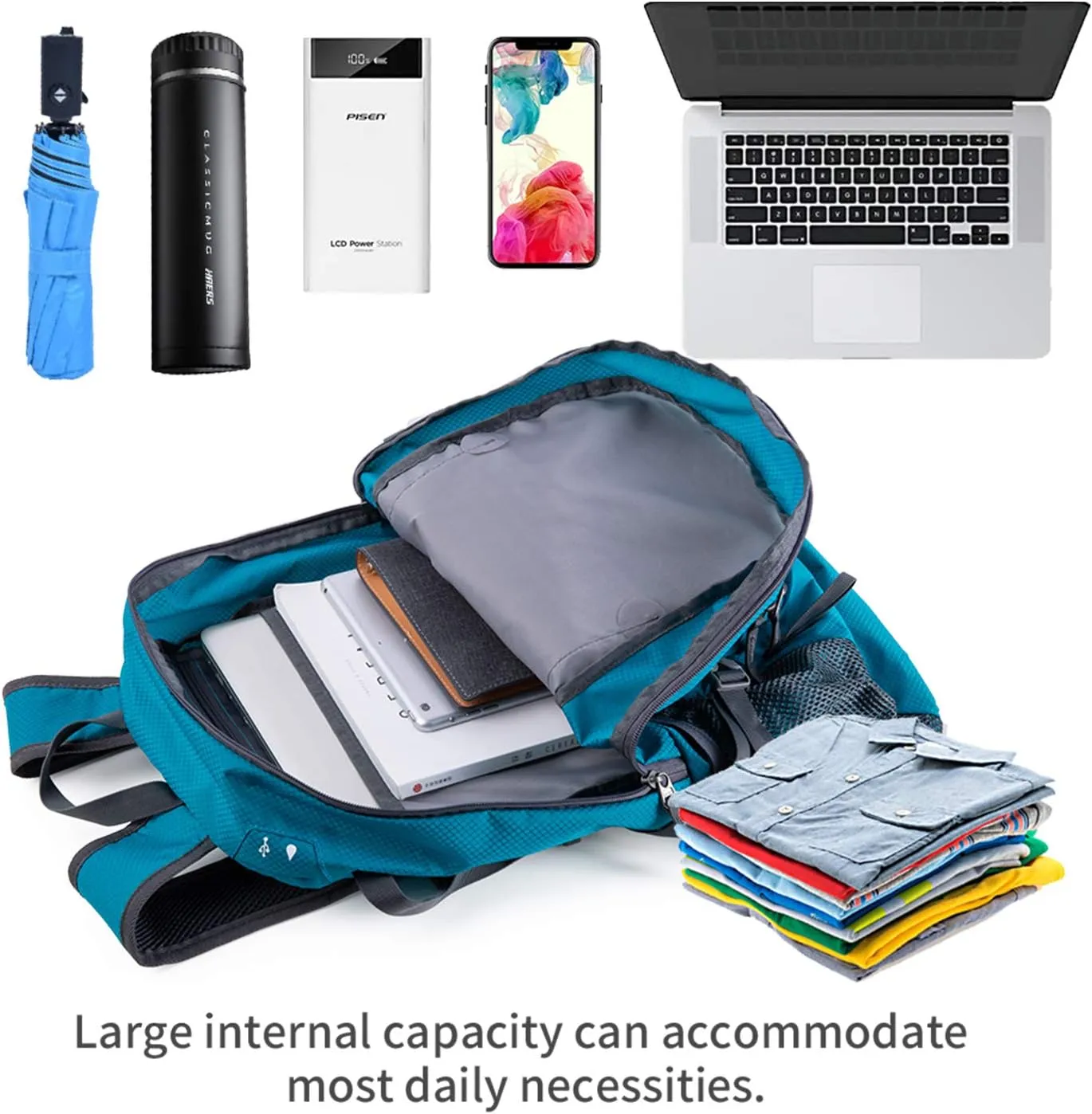 NODLAND Lightweight Backpack Travel 40L Foldable Water-Resistant Daypack, Hiking Outdoor Camping Rucksack for Men Women