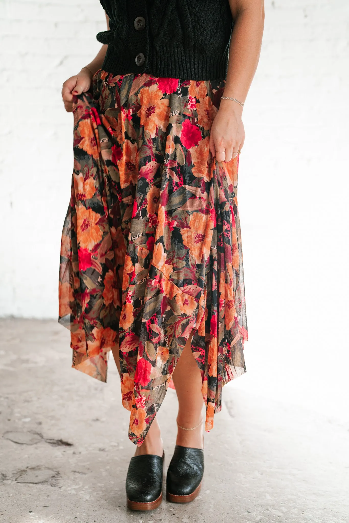 November Hues Floral Skirt