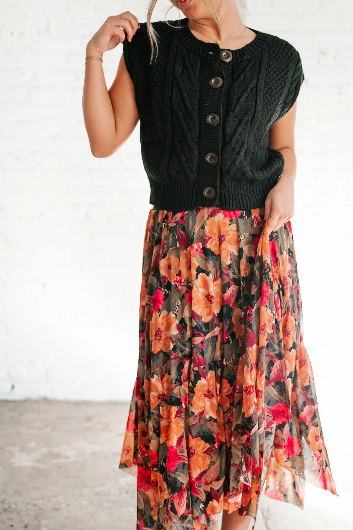 November Hues Floral Skirt