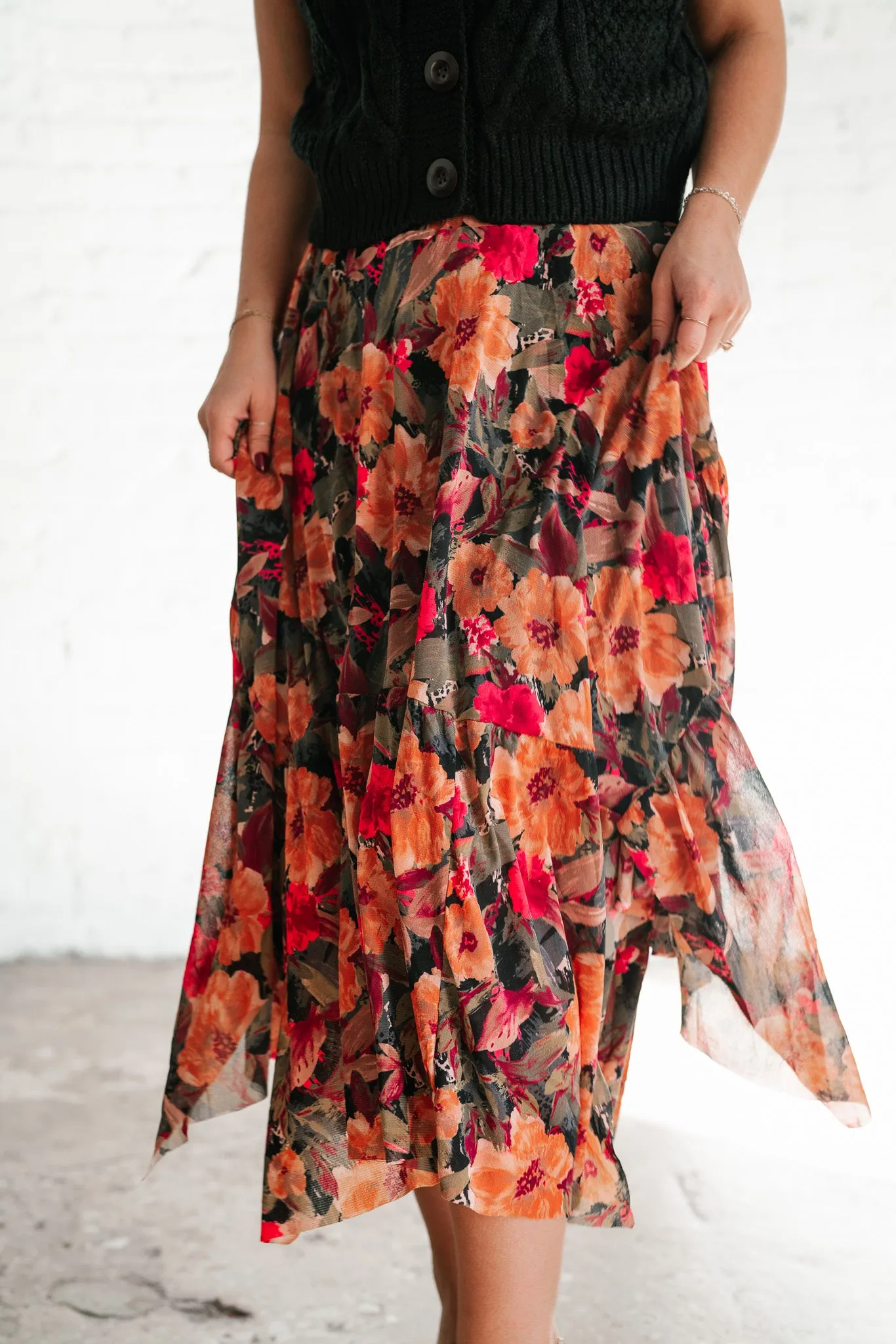 November Hues Floral Skirt