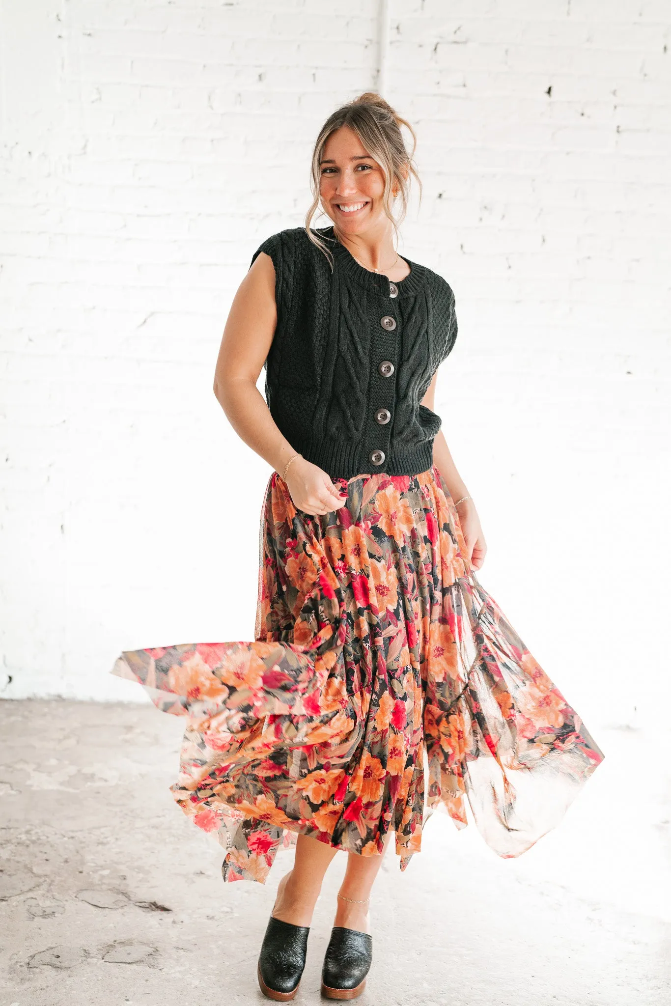November Hues Floral Skirt