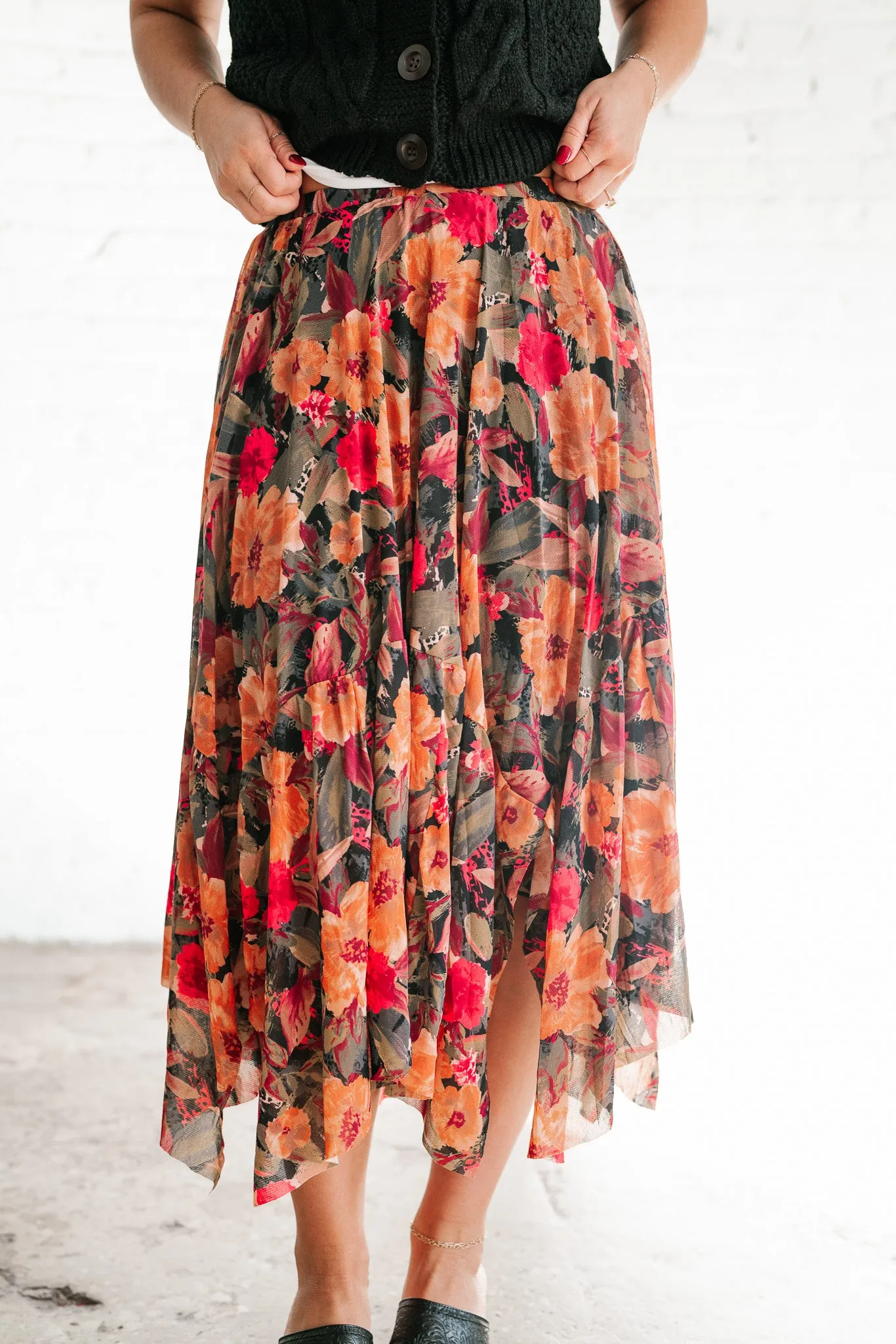 November Hues Floral Skirt