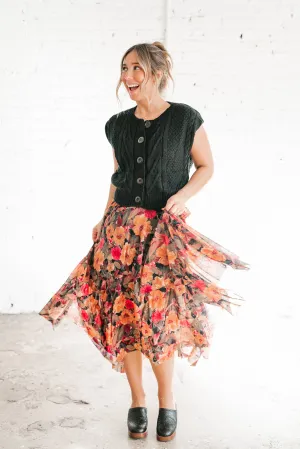 November Hues Floral Skirt