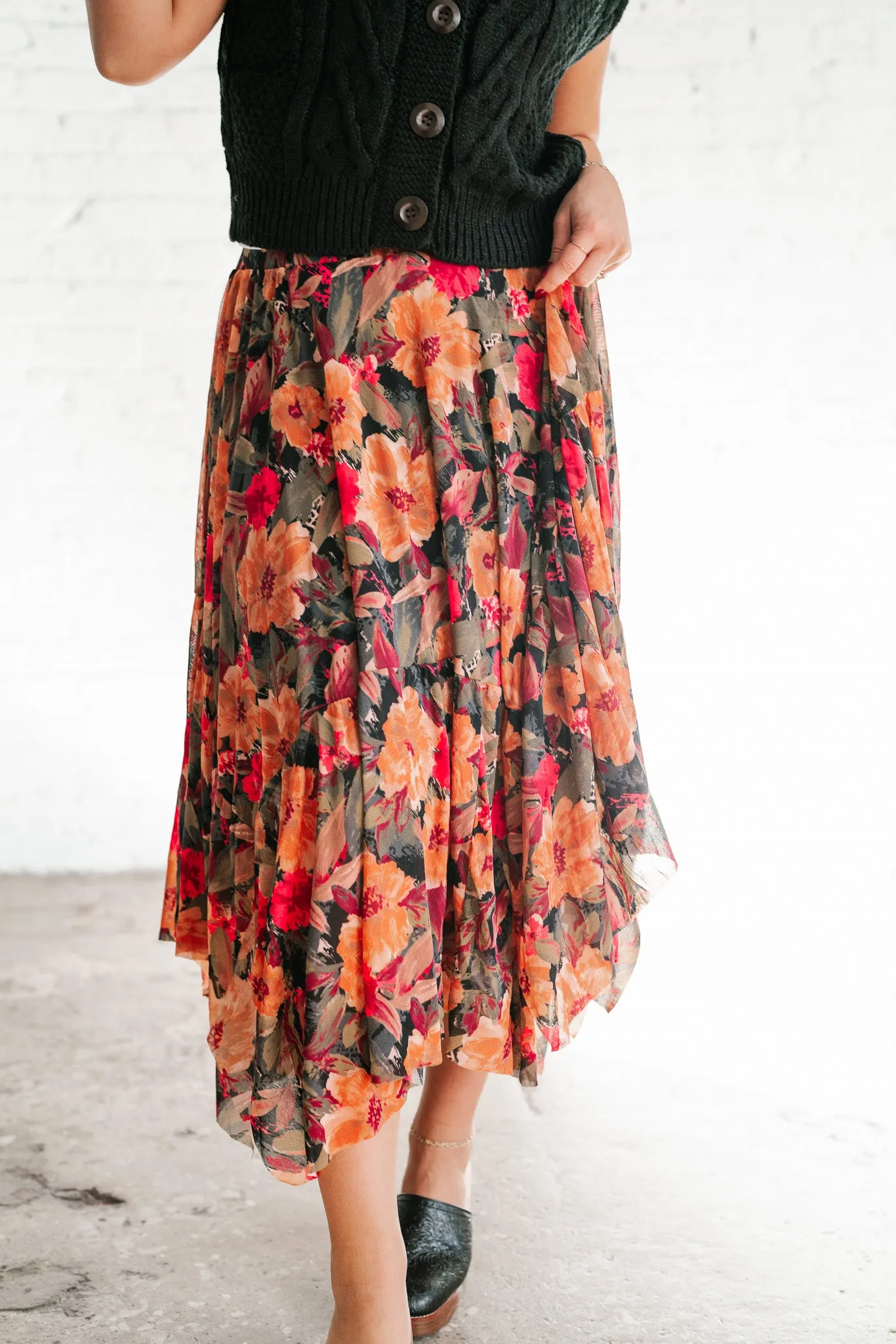 November Hues Floral Skirt