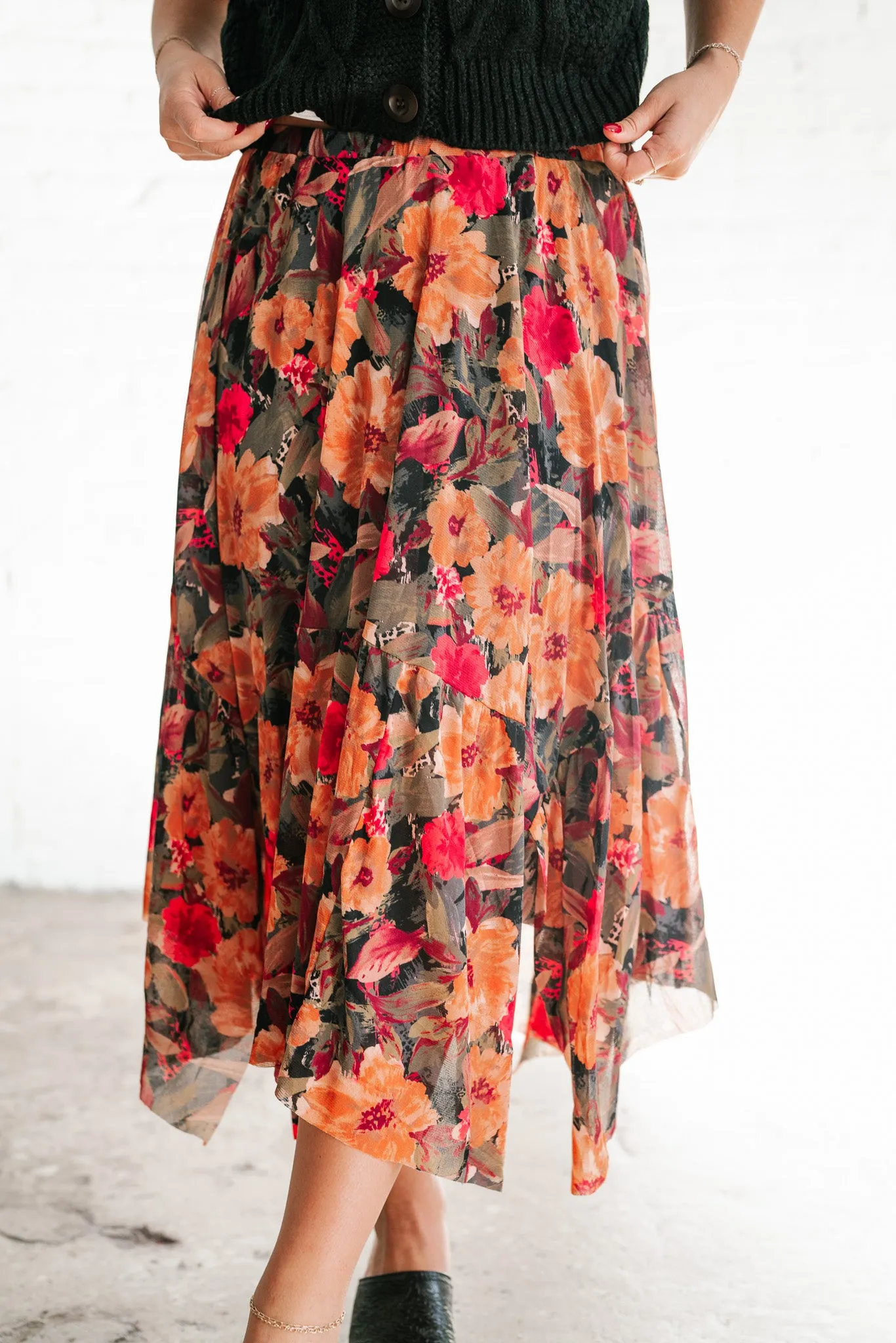 November Hues Floral Skirt
