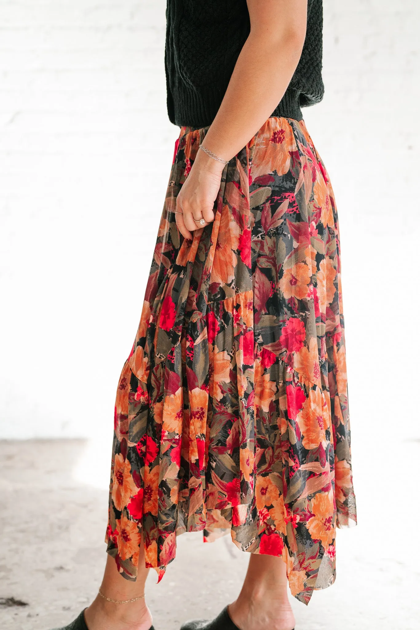 November Hues Floral Skirt