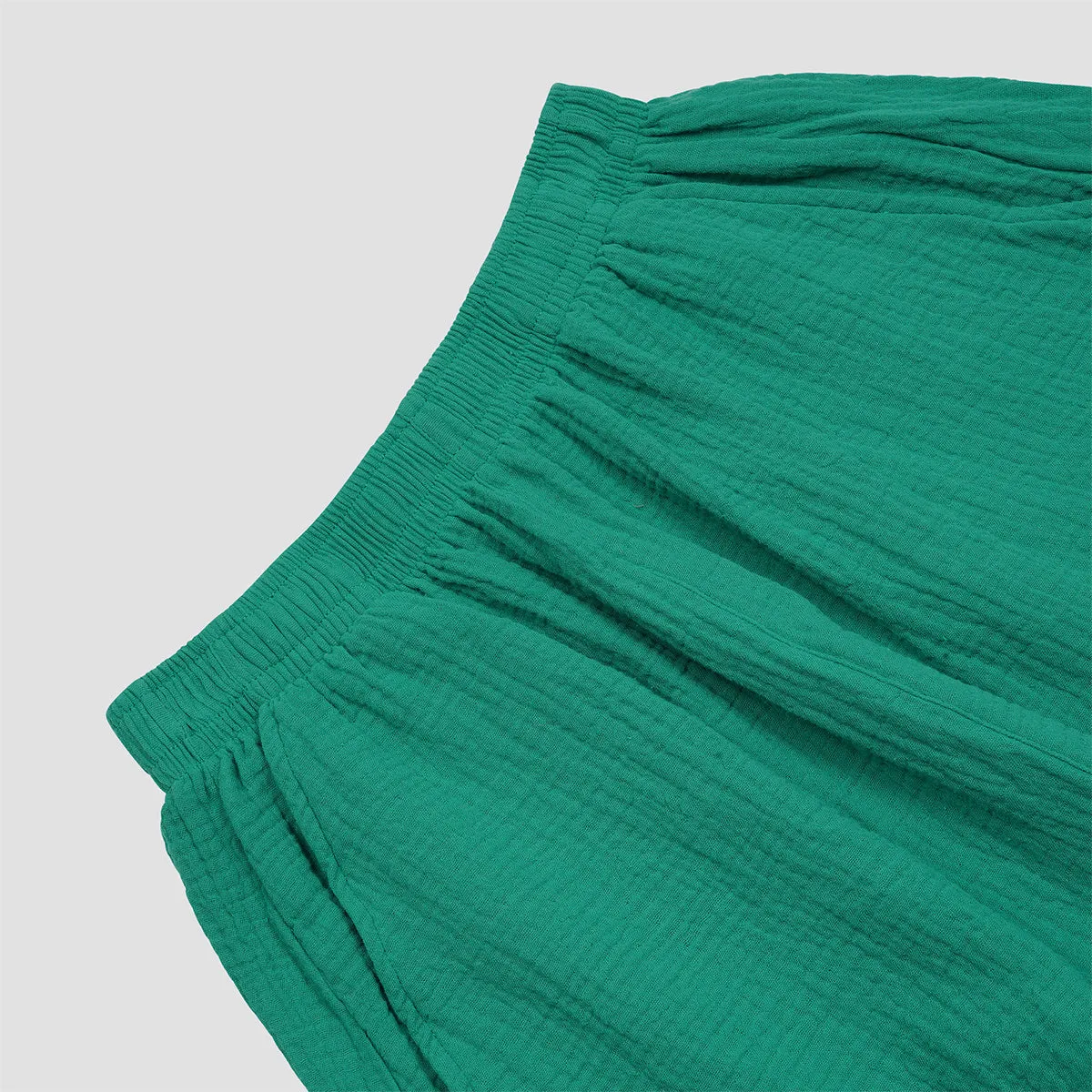 Ocean Green Cotton Gauze Women's Pajama Shorts
