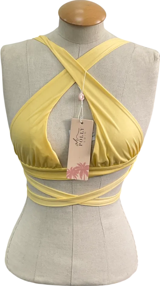 Oh Polly Yellow Halter Neck Bikini Top UK S