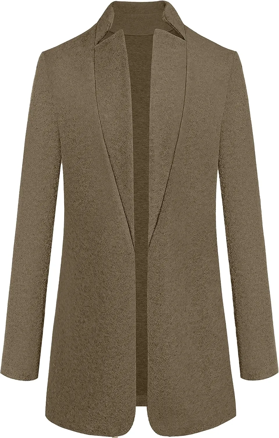Omoone Women's Basic Stand Collar Slim Fit Jacket Pea Coat Notched Lapel Trench Coat