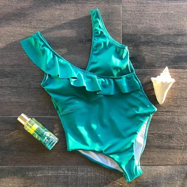 One Piece Swimsuit 2019 Sexy Cross Back Swimwear