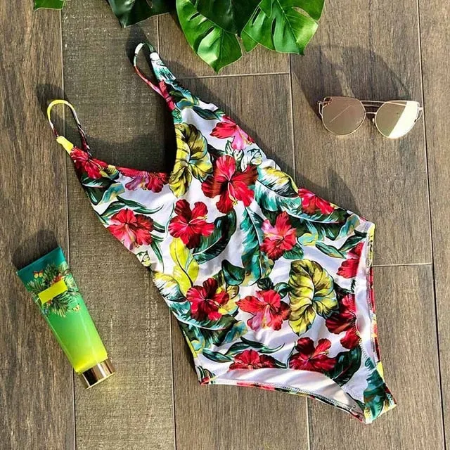 One Piece Swimsuit 2019 Sexy Cross Back Swimwear