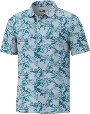 Palmyth Fishing Shirts for Men Polo Dry Fit Short Sleeve UPF 50  Moisture Wicking Print Collared Fishing Polo Shirts