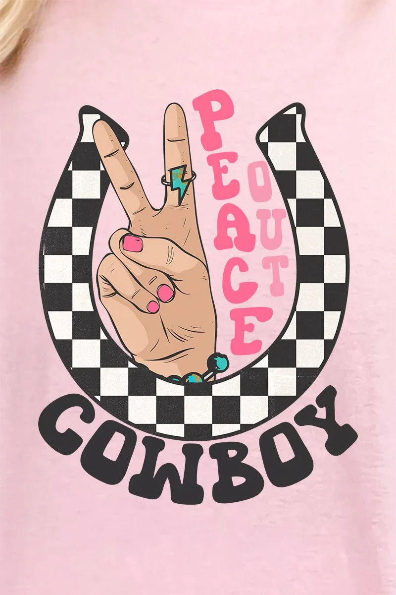 Peace Out Cowboy Short Sleeve Relaxed Fit T-Shirt