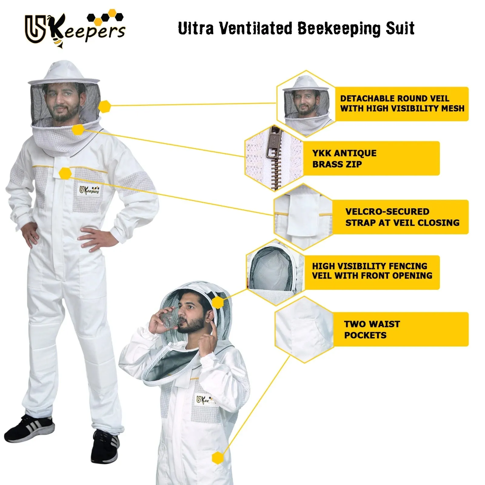 Premium Beekeeper Suits Semi Ventilated Bee keeper Protective Gear