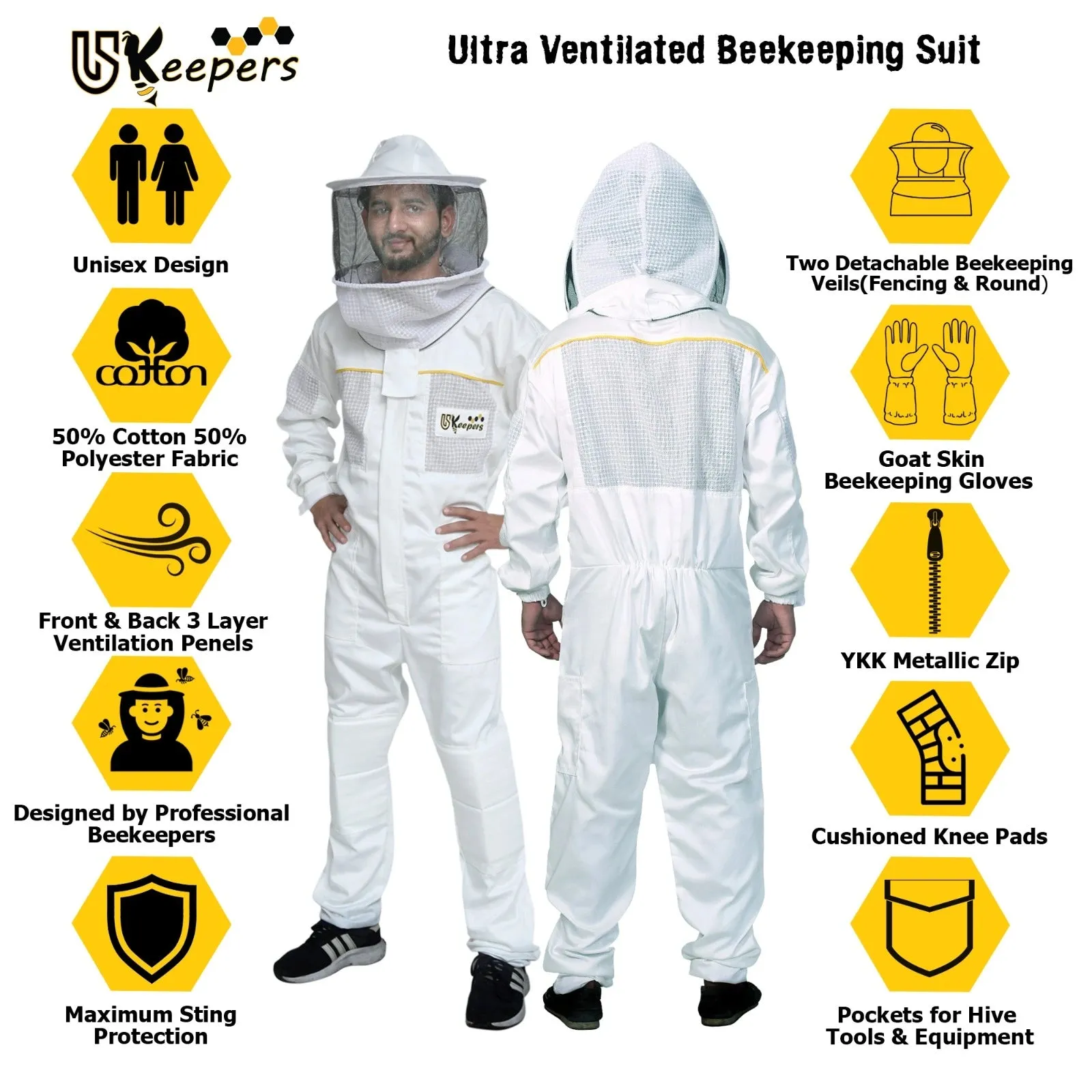 Premium Beekeeper Suits Semi Ventilated Bee keeper Protective Gear