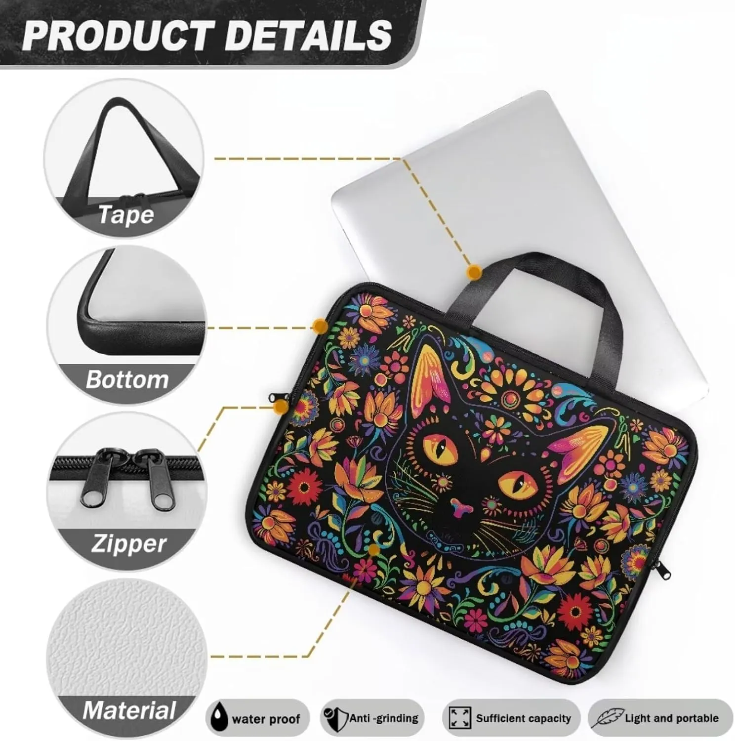 Protective Laptop Sleeve,Leather Laptop Bag for Women, Water-Resistant Computer Bags For Laptops for Men