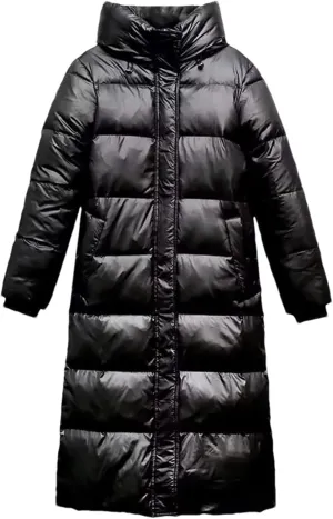 Pulcykp Women Hooded Warm Down Jacket Winter Puffer Coat Long Parkas Coat