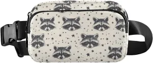 Raccoon Cartoon Fanny Pack Water Resistant, Women Men Waist Pack Sling Bag Purse for Travel Hiking