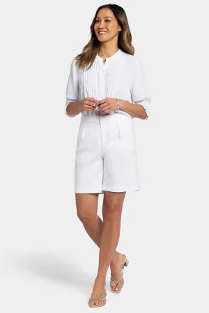 Relaxed Short White Stretch Linen | Optic White
