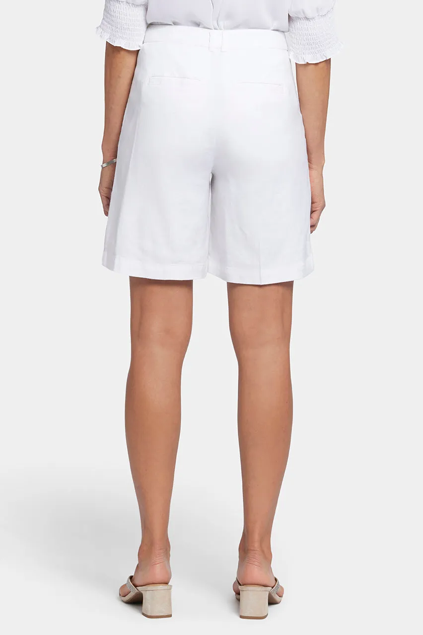 Relaxed Short White Stretch Linen | Optic White