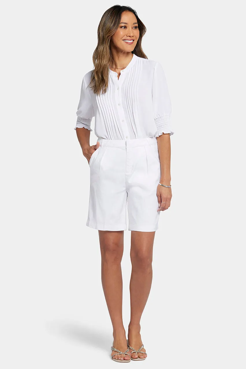 Relaxed Short White Stretch Linen | Optic White