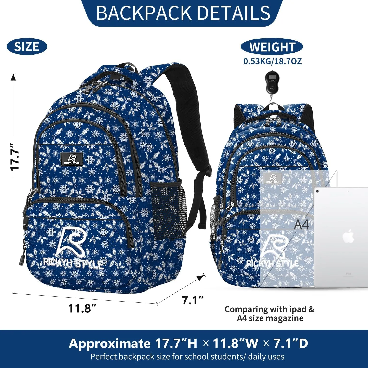 rickyh style Lightweight Elementary School Bag Durable Backpack Student Kids School Bag Waterproof
