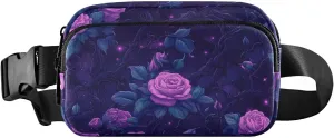 Roses Pattern Fanny Pack Water Resistant, Women Men Waist Pack Sling Bag Purse for Travel Hiking