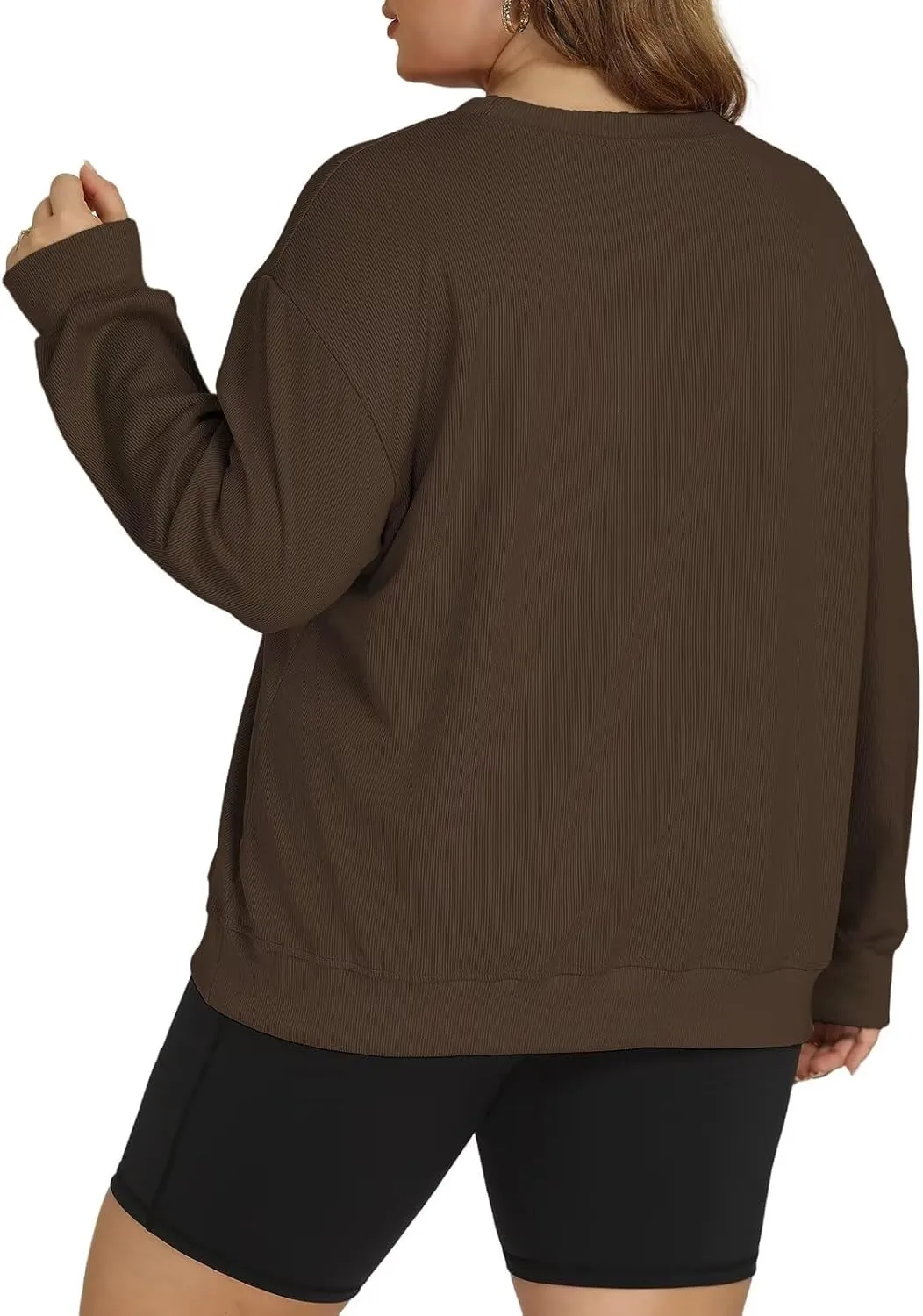 ROSRISS Womens-Plus-Size-Sweatshirts Oversized Long Sleeve Shirts Trendy Crew Neck Pullover Sweaters Casual Tops XL-5XL