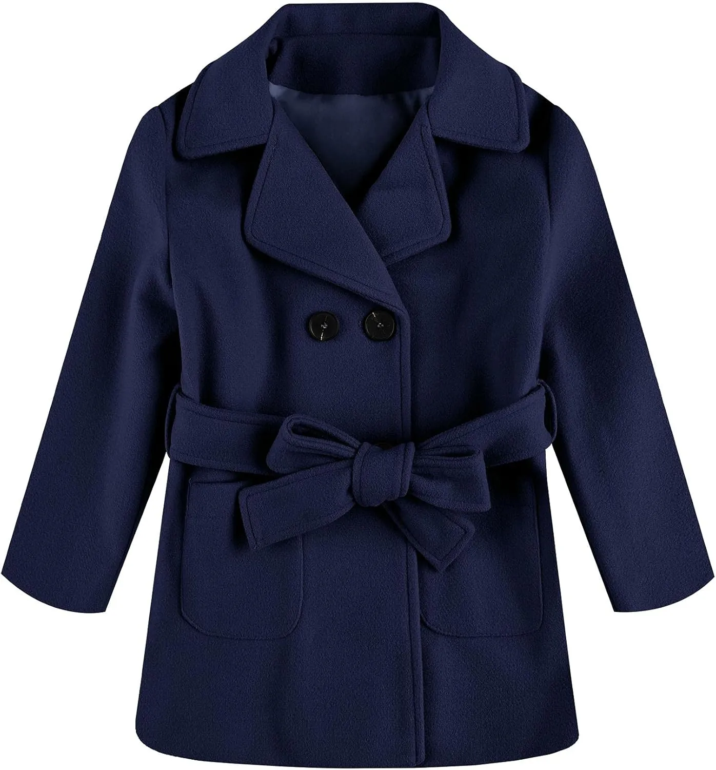 Runcati Baby Kids Boys Girls Classic Wool Blend Coat Winter Double Breasted Trench Coat Outwear Pea Coat Jacket with Belt
