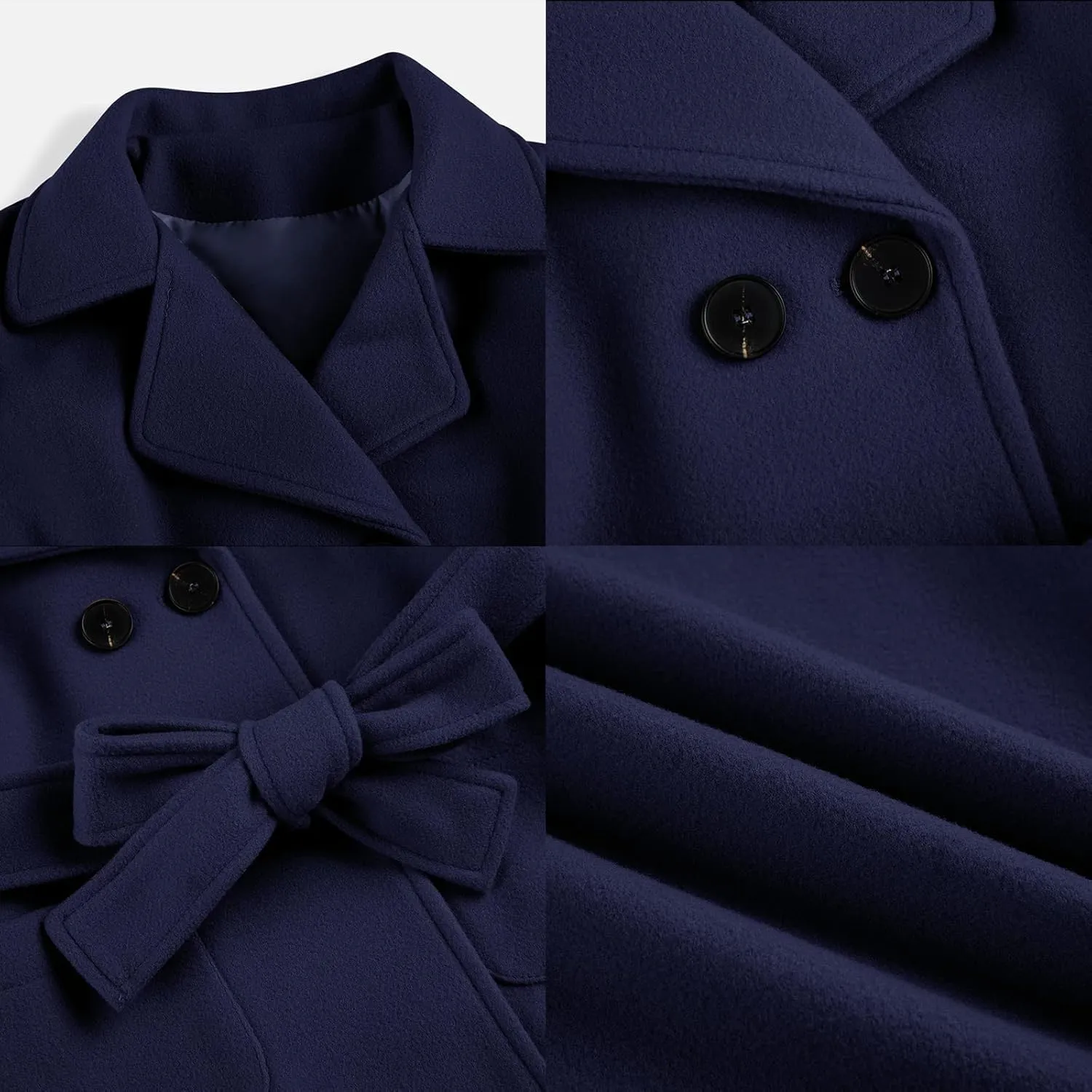 Runcati Baby Kids Boys Girls Classic Wool Blend Coat Winter Double Breasted Trench Coat Outwear Pea Coat Jacket with Belt