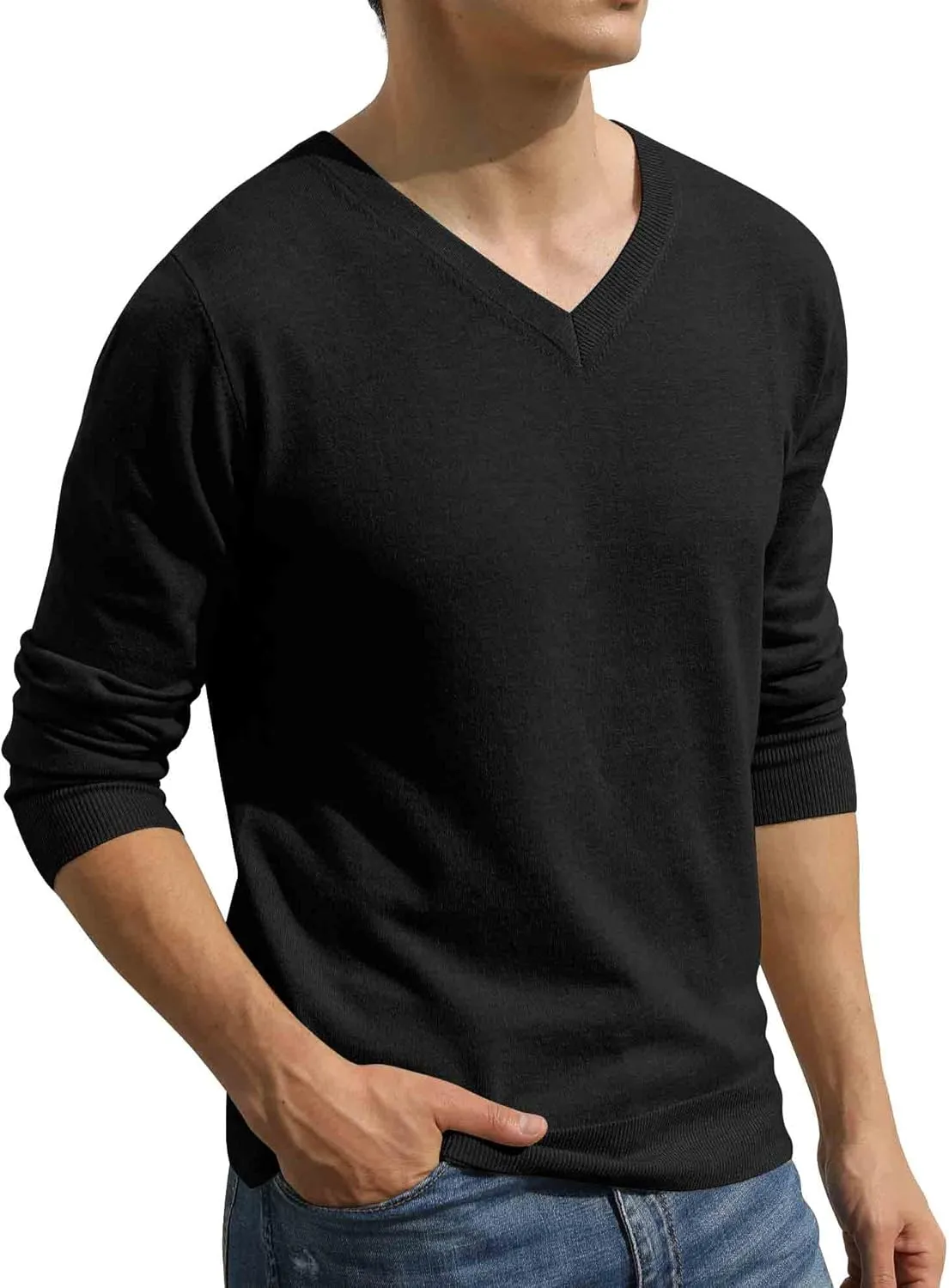Sailwind Mens V-Neck Wool Knit Casual Pullover Sweater