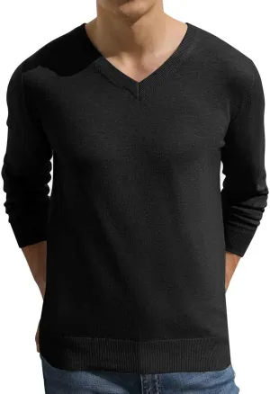 Sailwind Mens V-Neck Wool Knit Casual Pullover Sweater