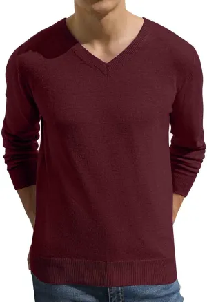 Sailwind Mens V-Neck Wool Knit Casual Pullover Sweater