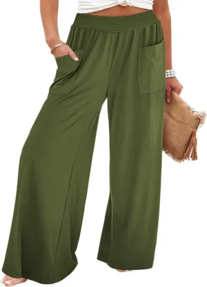 sandbank Wide Leg Pants for Women High Waist Palazzo Pants 2024 Long Dress Pants Trousers with Pockets