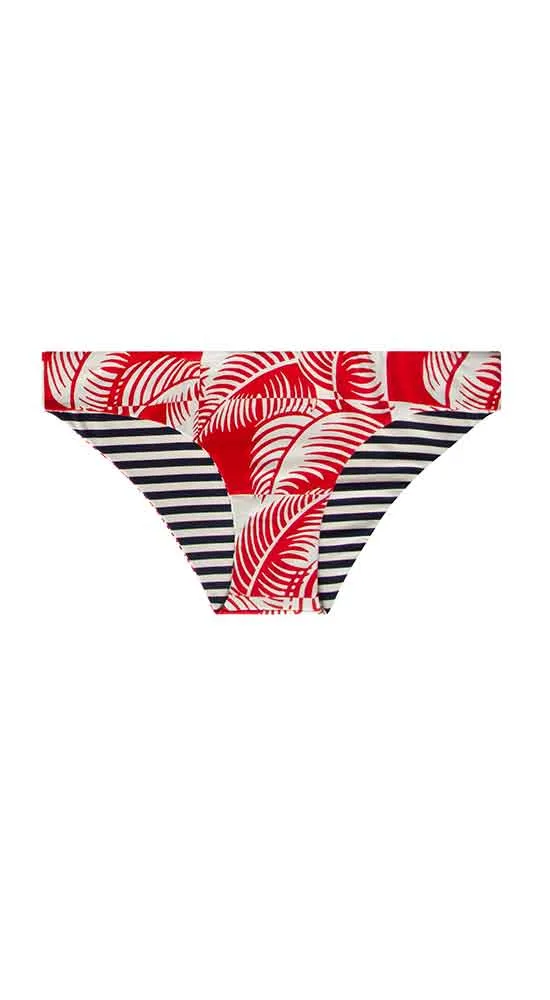 Sanitas Reversible Bottom: Checkered Palm/Navy Stripe - FINAL SALE