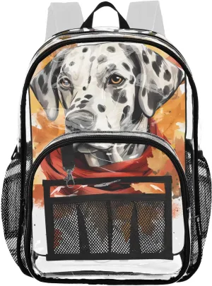 senya Transparent School Bag Aloof Dog Travel Backpack With Water-Resistant PVC Plastic Clear Bagpack