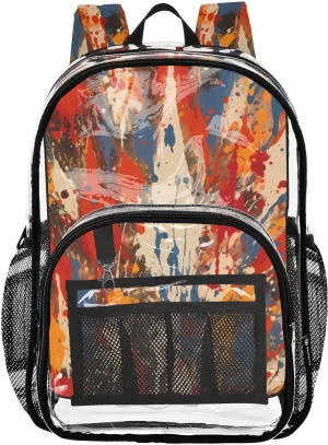 senya Transparent School Bag Art Graffiti Travel Backpack With Water-Resistant PVC Plastic Clear Bagpack