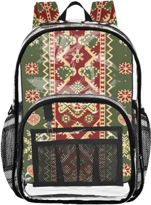senya Transparent School Bag Christmas Gift Snowflake Travel Backpack With Water-Resistant PVC Plastic Clear Bagpack