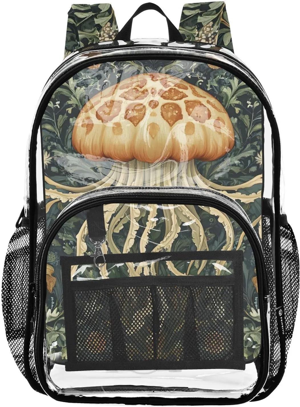 senya Transparent School Bag Jellyfish Seaweed Travel Backpack With Water-Resistant PVC Plastic Clear Bagpack