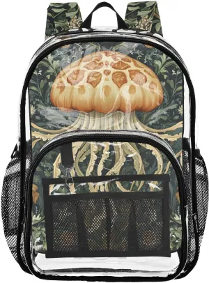 senya Transparent School Bag Jellyfish Seaweed Travel Backpack With Water-Resistant PVC Plastic Clear Bagpack