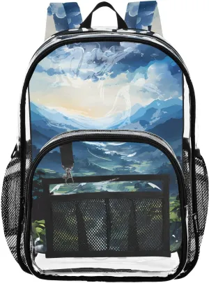senya Transparent School Bag Winding Creek Travel Backpack With Water-Resistant PVC Plastic Clear Bagpack